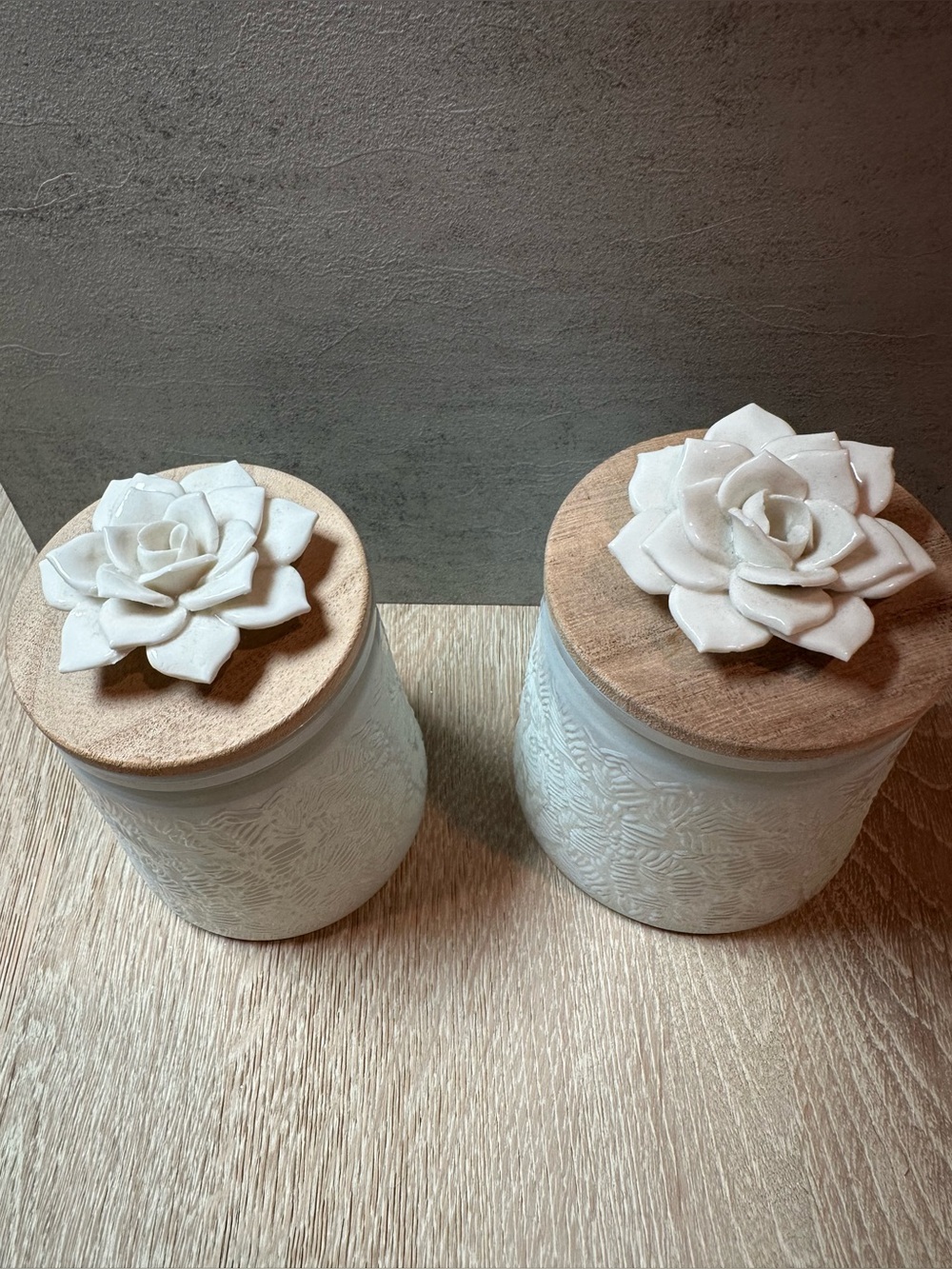 Handcrafted White Floral-Top Scented Jar Candles - Home Accents